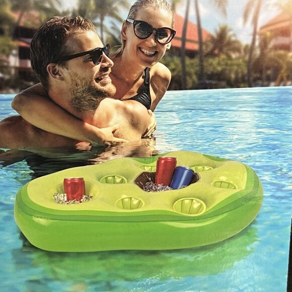 Aldi Avocado 25” Inflatable Floating Drink & Ice Holder Pool Party Lake Tubing - Picture 8 of 8